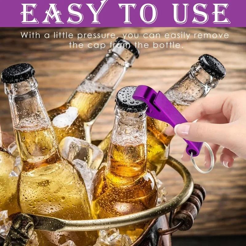 Creative Portable Multi-functional Aluminum Alloy Beer Keychain Bottle Opener Kitchen Bottle Opener Tool