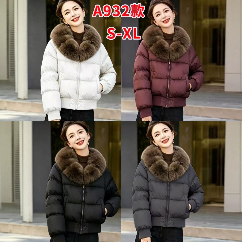 Cotton clothes women's big winter fur collar European and American bread clothes short new cotton clothes hooded cotton clothes jacket