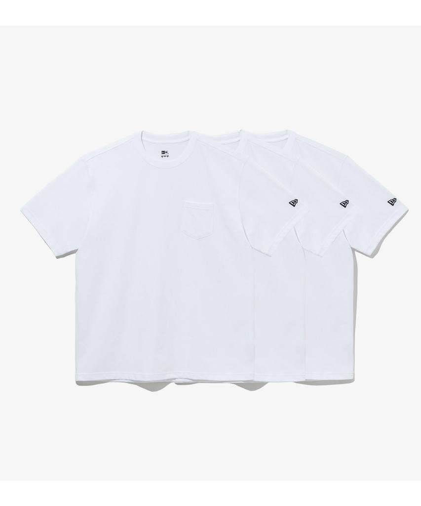 NEW ERA Essential 3-Pack Pocket Short Sleeve T-Shirt White
