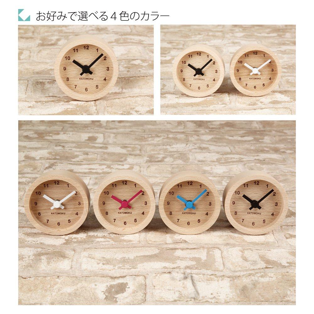 KATOMOKU muku мини-часы круглые черные деревянные настольные 85 x 85 x 46 мм km-26BK, часы,