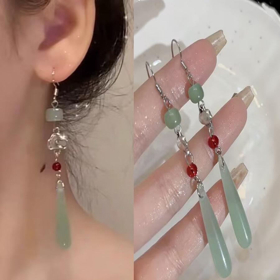 Серьги-гвоздики из серебра 925 пробы с геометрической жемчужиной для женщин, Модные серьги, Серьги с ниспадающей кисточкой, Элегантные украшения
