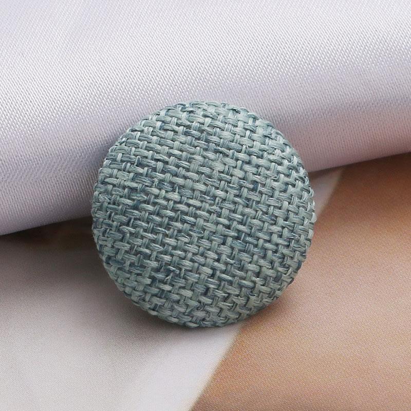 10 шт. декоративные круглые льняные пуговицы для одежды «сделай сам», покрытые тканью, металлические пуговицы