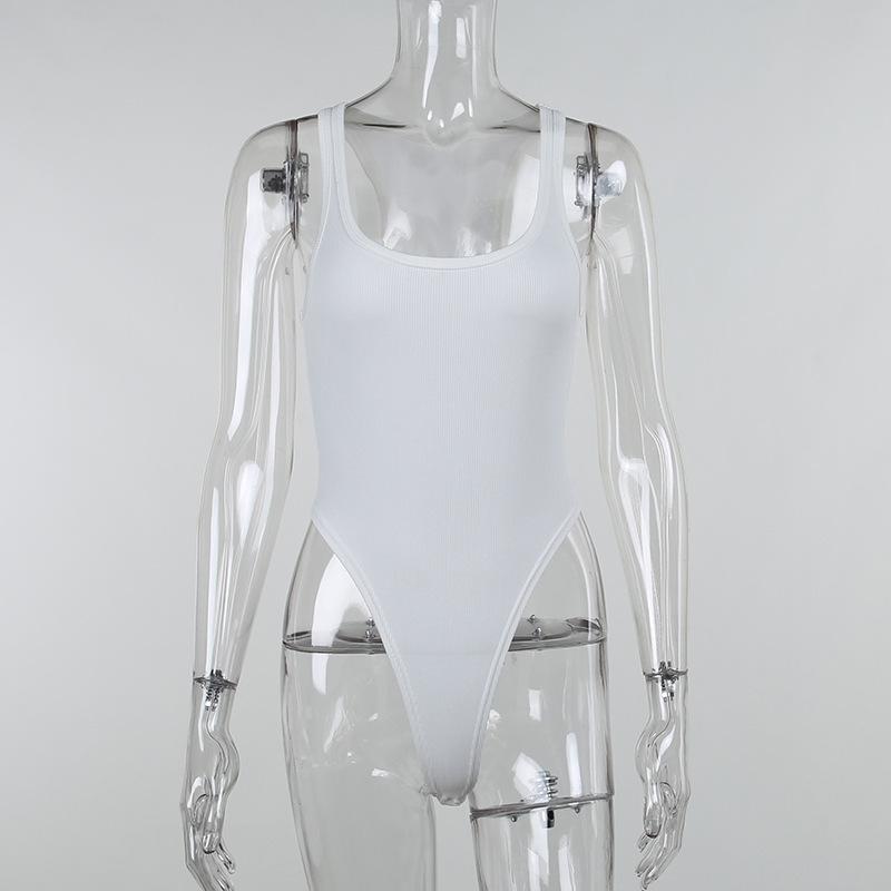 Вязаное боди без рукавов Лето 2024, сексуальное боди с открытыми плечами и воротником-халтер