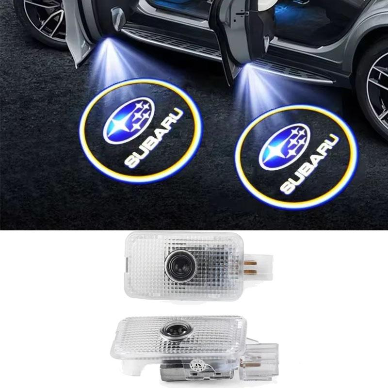 2pcs Car Door Welcome Lights Led Projector Lamps Decoration For Subaru XV Forester Outback Impreza Legacy Tribeca AA9