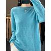 Women's Hollowed-Out Wool Round Neck Sweater - New Style, Loose Fit, Versatile Pullover for Spring and Autumn