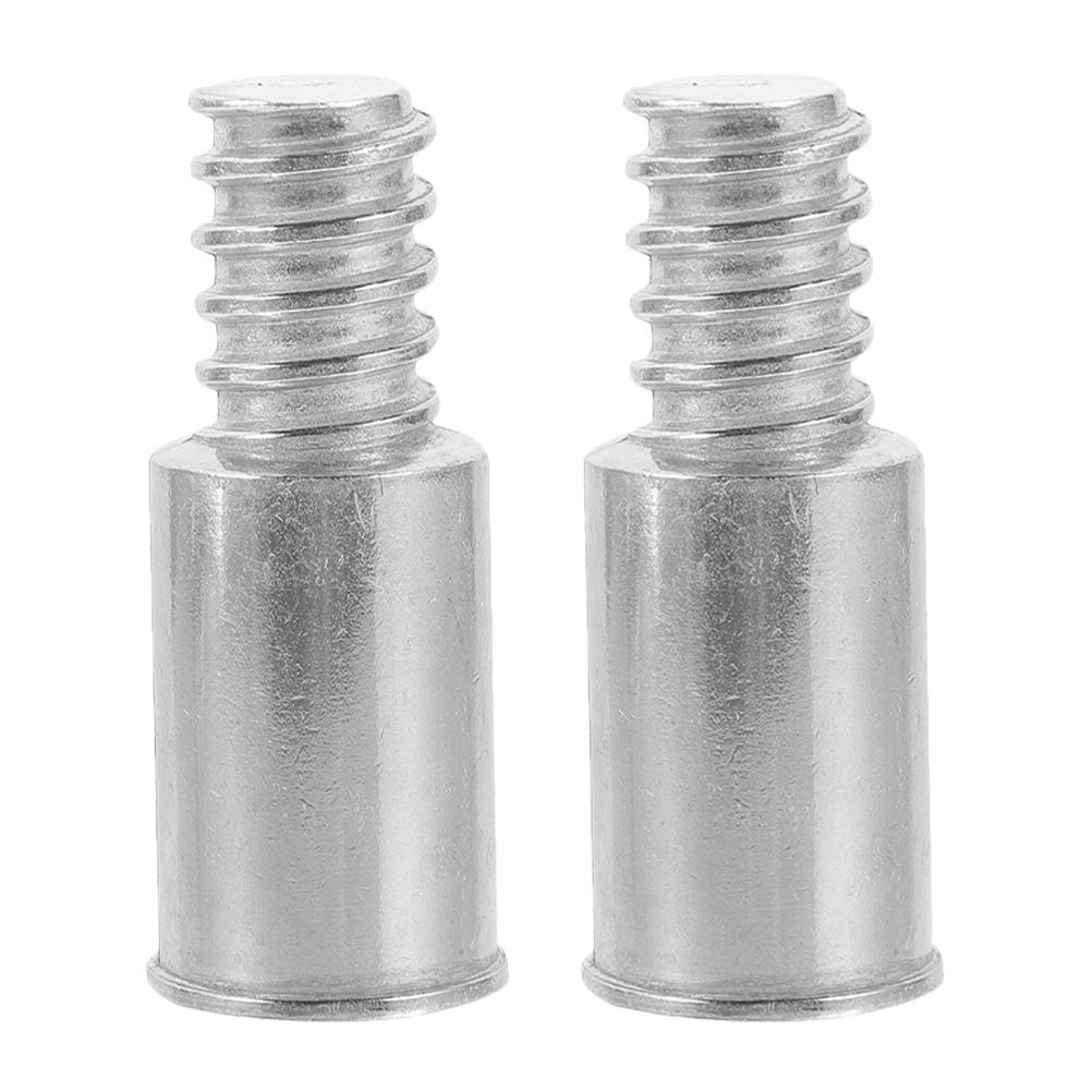 2 Pcs Aluminum Alloy Threaded Broom Handle End Extension Pole Attachment Mop Stick Tip Connector Cap For Rods Hardware