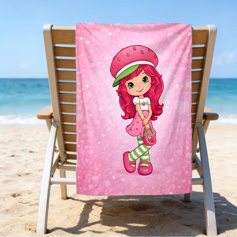 Straw-berry Friends Quick-Dry Microfiber Beach Towel Super Soft & Absorbent for Bath, Beach, Travel Bath Time Accessory, Fan gifts