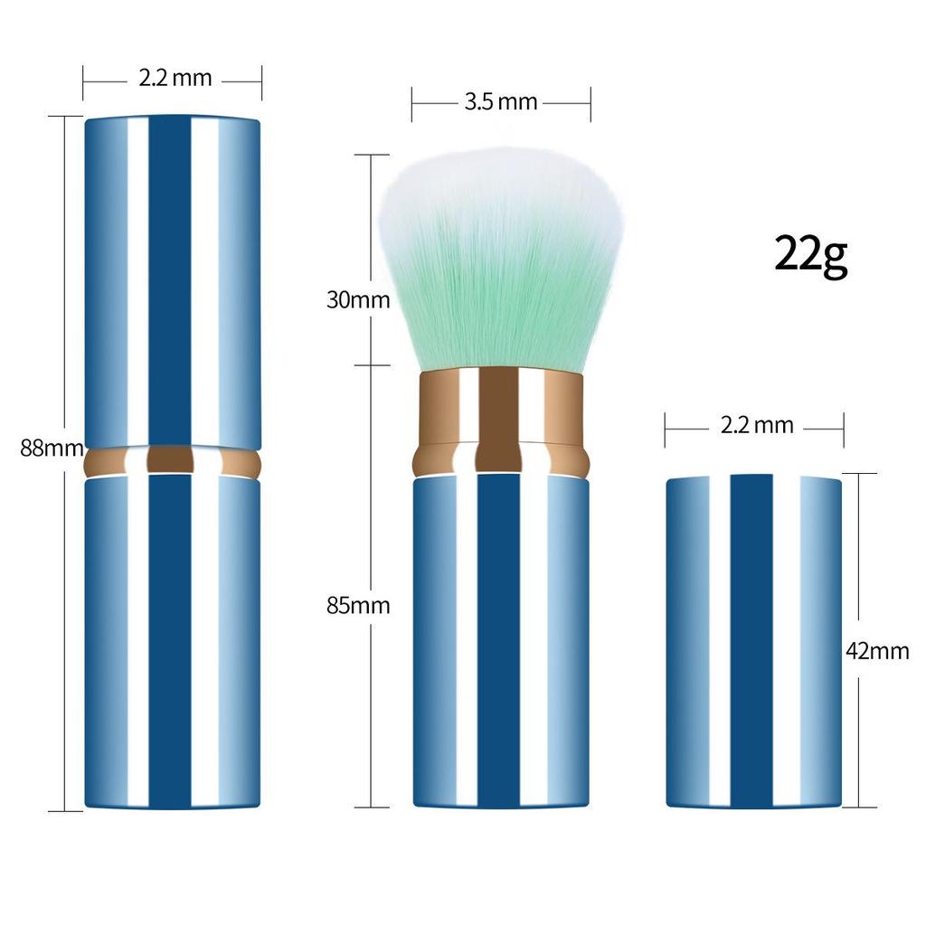 Compact Retractable Travel Powder Brush - Soft Makeup Tool for Blush and Beauty Touch-Ups