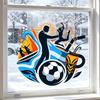Soccer Window Cling Sport Silhouette Window Stickers Reusable Static PVC Glass Decals for Football Event Party Decor Bedroom School Glass Door