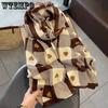 Women's Autumn Winter Casual Versatile Scarf Shawls Retro Elegant Plaid Printed Scarves Cold-proof Windproof Warm Outdoor Scarves