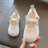 2024 Летние дышащие туфли для девочек с круглым носком и мелким узором, повседневные туфли с универсальными бантами, милые туфли принцессы в корейском стиле, простые, нескользящие, новые