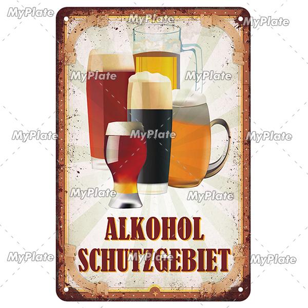 Ретро Напиток Bier Пиво Металлическая Вывеска Винтажная Табличка Оловянная Вывеска Пластина Настенный Декор Для Бара Клуба Человек Пещера Бар Тарелка Питьевой Плакат На Заказ