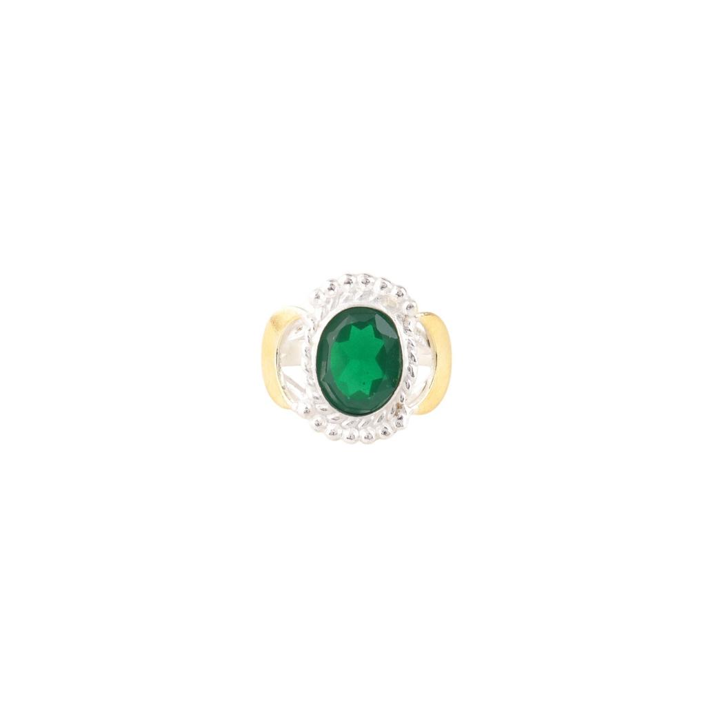 Green Onyx Gemstone 925 Sterling Silver Jewelry Handmade Ring For New Year Gift RR-61-17