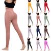 Женские модные однотонные штаны для йоги с высокой талией, узкие спортивные штаны для фитнеса