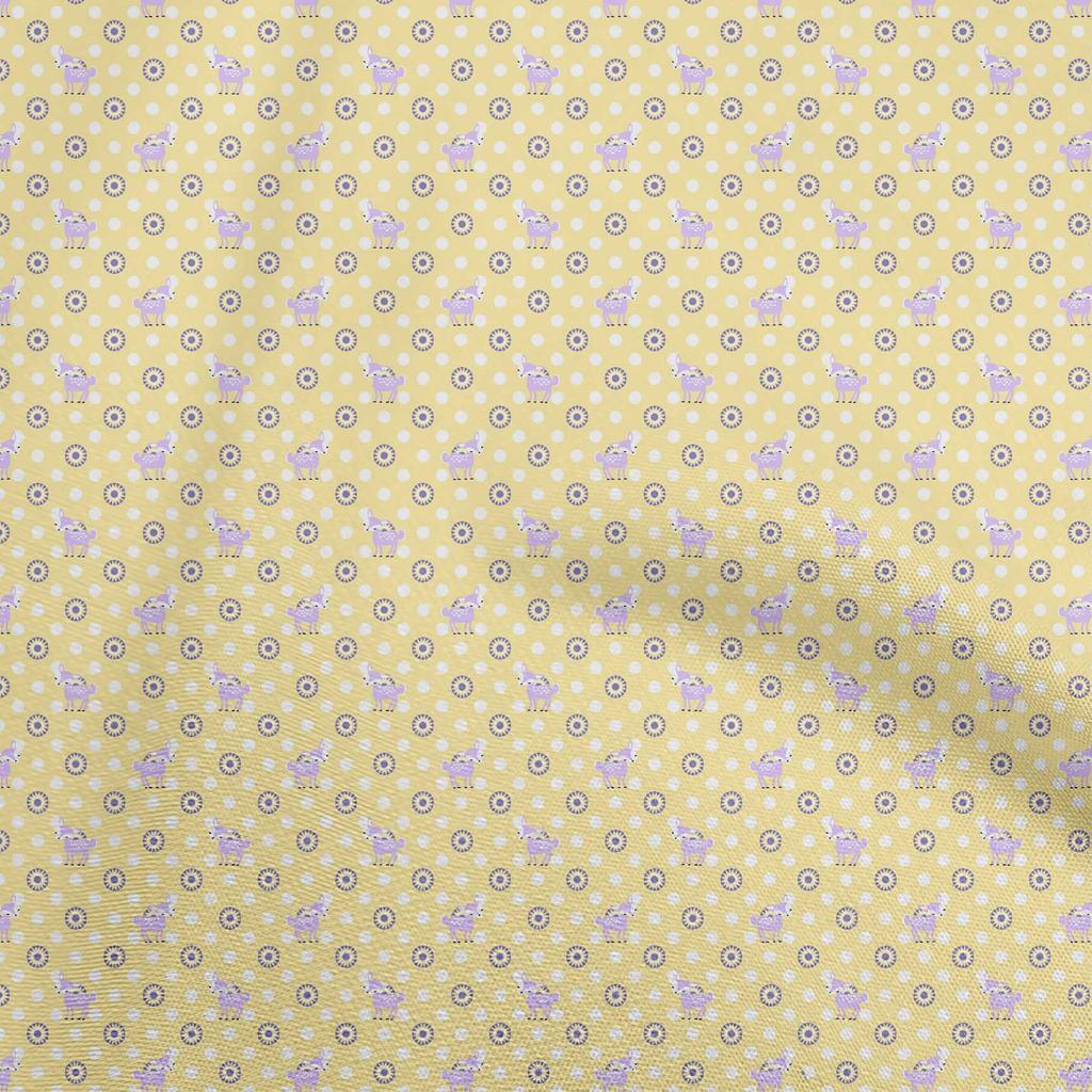 oneOone Cotton Flex Light Brown Fabric Animal  Sewing Fabric By The Yard Printed Diy Clothing Sewing Supplies 40 Inch