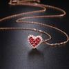Faceted Heart Showy Ruby Necklaces Pendant Light Luxury Design Sense Sweet Dazzling Gifts To Girlfriend Clavicle Chain Jewelry