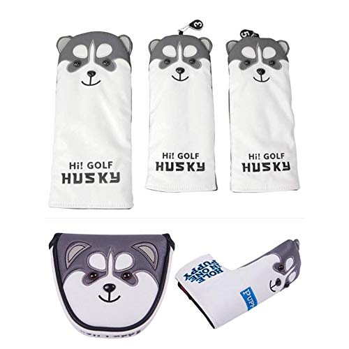 Golf Head Cover for Driver 440cc 460cc for for FW for UT Putter for Magnetic Type with Odyssey 2 for Pin Type with Scotty Cameron Dog / Wood, /