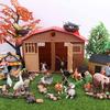 Oenux New Farmer People Model Simulation Farm Staff Feeder Action Figures Pig Animals Figurine Miniature Lovely Toys For Kids