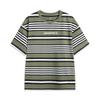 Li Ning CF Striped Comfort Temperature Control Antibacterial Short Sleeve T-Shirt Men Tops Tea-Green ATSV181-1