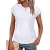 Women's Spring and Summer Round Neck Waist Short Sleeve T-shirt Top