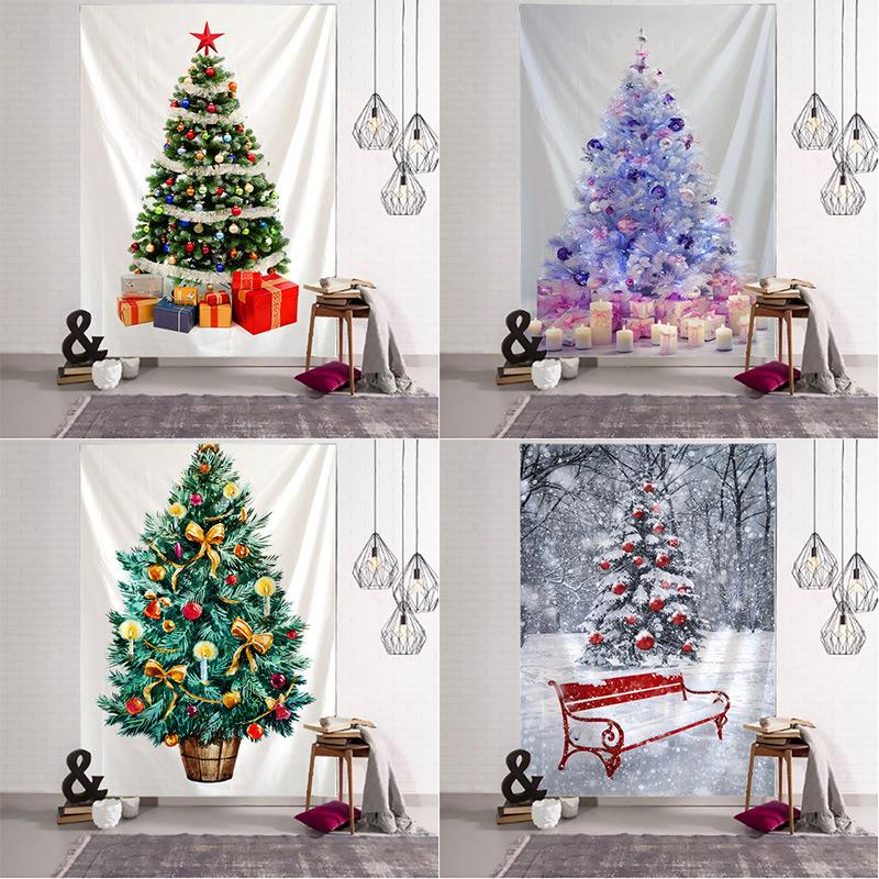 Christmas Tree Hanging Fabric Decoration Small Fresh Christmas Background Wall Blanket Wall Cloth Simple Tapestry Large Size
