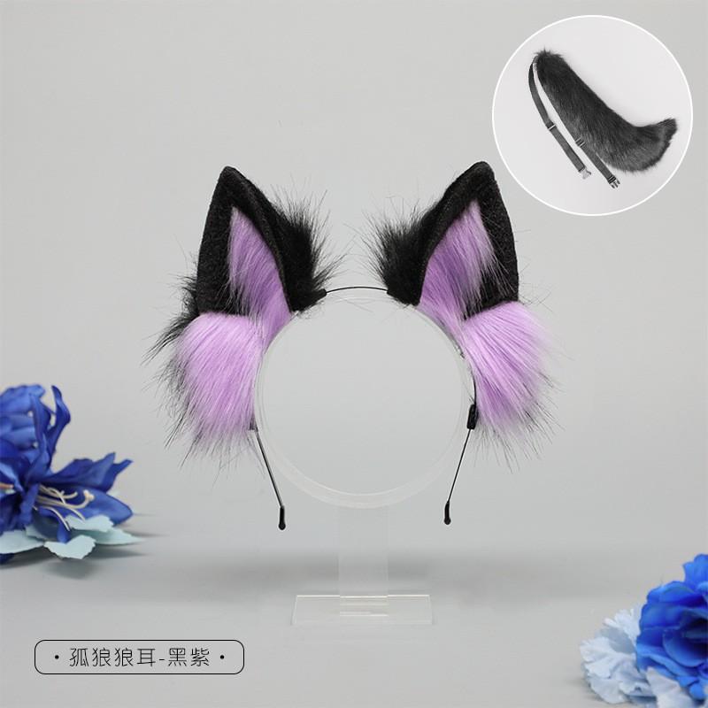 Furry Wolf Ear Headband Cosplay Accessory Anime Costume Party Unisex Soft Plush Animal Headpiece