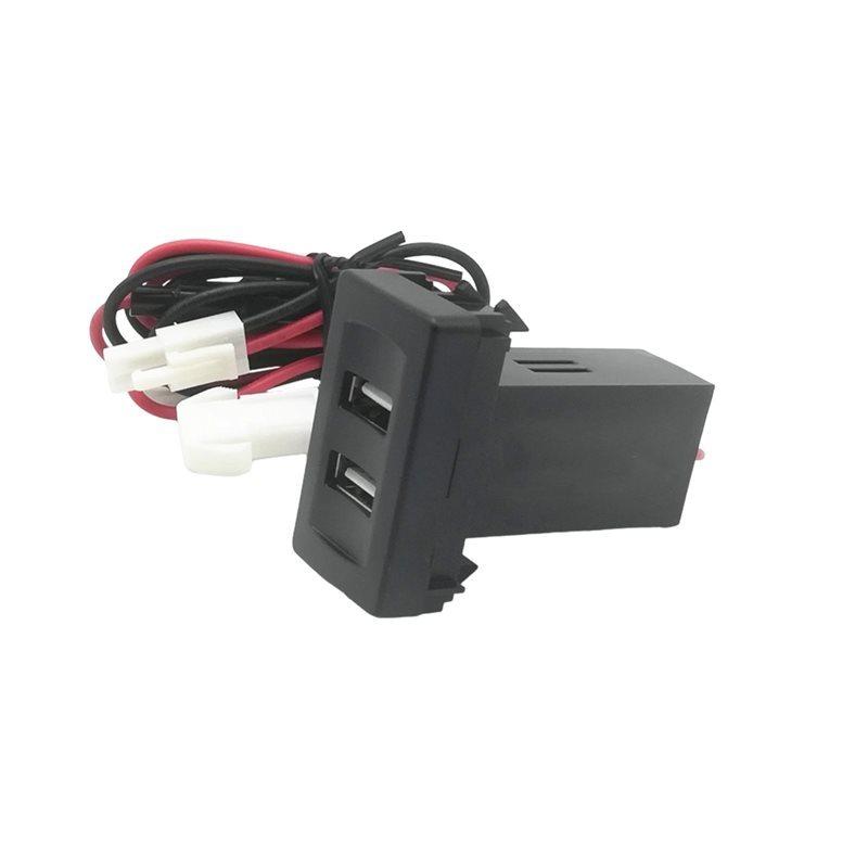 A33G-Car With Dual USB Ports Power Supply Adapter Featuring Wiring Harness Designed For VW Transport T4 Socket Blue Ligh