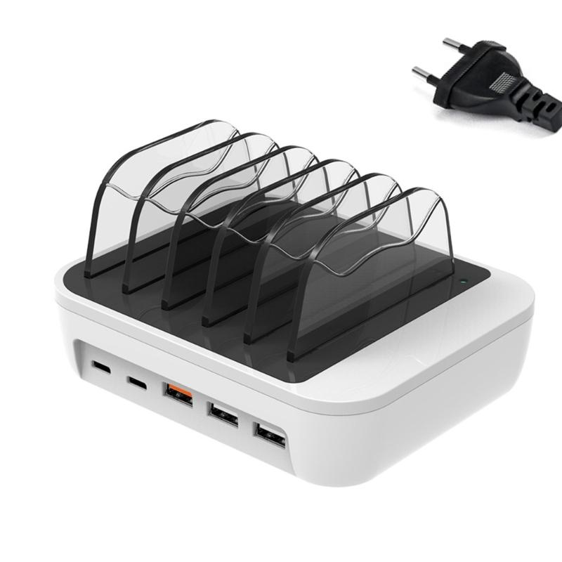 Настольная-настенная домашняя док-станция для быстрой зарядки, зарядная база для ПК, планшета, смартфона, многопортовый USB-хаб-разветвитель QC3.0-PD 5