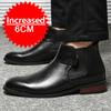 Модные мужские ботинки челси из натуральной кожи, свадебные туфли, новые формальные деловые ботильоны, мокасины, увеличивающие рост на 6 см