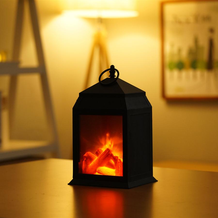LED Simulation Flame Lamp Nordic Style Decorative Fireplace Lamp Creative Home Crafts Atmosphere Night Light