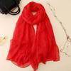 Dual Purpose Travel Photo Chiffon Long Crocodile Patterned Scarf For Women, Autumn And Winter Solid Color Oversized Scarf Shawl