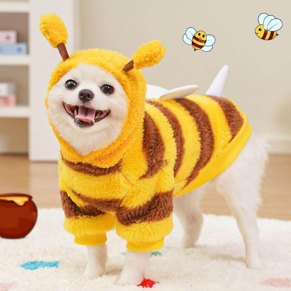 Warm Cat Cosplay Clothes Cartoon Dog Bee Transformation Dress Winter Dogs Jumpsuits Cosplay Party