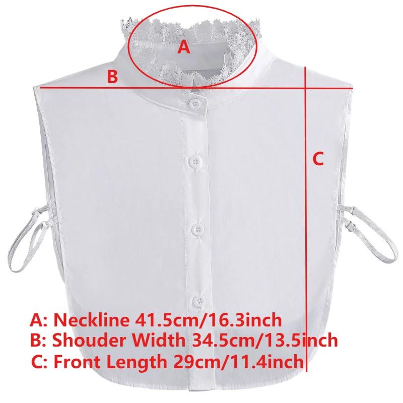 Lace Floral Stand Shirt Detachable Collar for Womens Fake Collar False Blouse Neckwear Vintage Lace Lapel Neck  Accessories