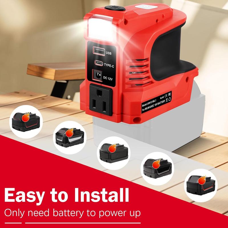 Инверторная электростанция 110В/220В Замена для аккумулятора Dewalt для аккумулятора Milwaukee/Makita/Bosch 18В 180Вт Светодиодная уличная электростанция