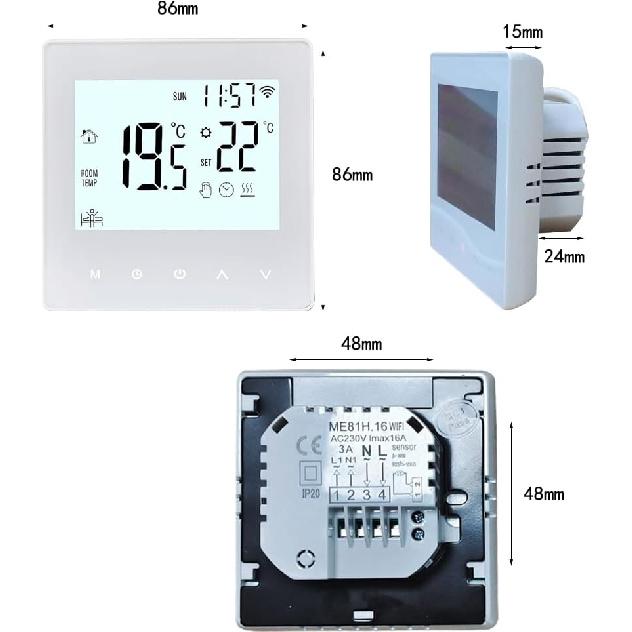 Smart Tuya WiFi термостат 3A цифровой программируемый ЖК-дисплей контроллер температуры напольного отопления цифровой интеллектуальный настенный термостат для