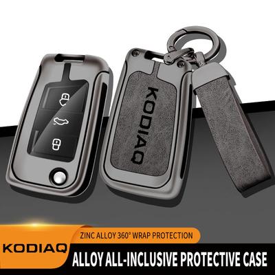 Чехол-держатель для автомобильного ключа из сплава цинка для Škoda Kodiak, чехол для пульта дистанционного управления Škoda Kodiak, держатель для ключей Škoda Kodiak, Автоаксессуары
