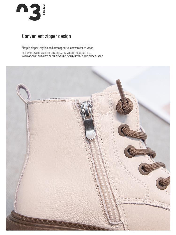 Осень/Зима 2025 Девичьи кожаные ботинки в британском стиле, нескользящие, типа Dr. Martens, для детей - Дизайн "Принцесса"