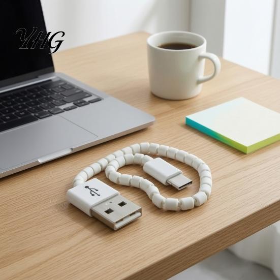 Articulated Desktop Toys 3D Printed Imitation USB Cable Fidget Toy, Flexible Unique Office Gadgets Stress Relief Sensory Toy for Desk Decompression