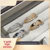 Shangjia V-shaped Ring Female Versatile LiensV Gold Ring Female Versatile Light Luxury