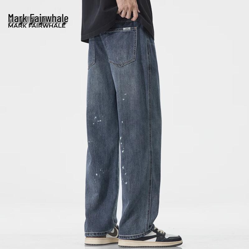 Мужские джинсы Mark Fairwhale в американском стиле с брызгами краски, свободного кроя