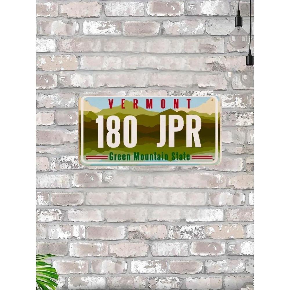 U.S. License Plate, U.S. Car License Plate, Metal, 15x30 Cm.