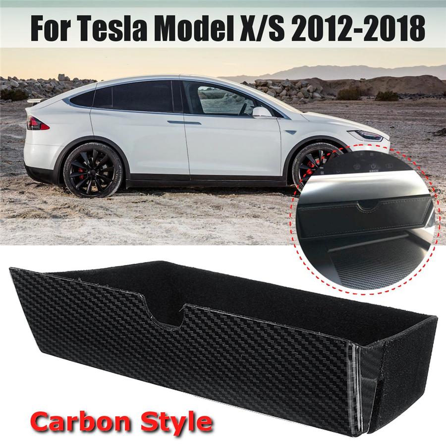 Органайзер-лоток для хранения в центральной консоли под карбон для Tesla Model X/S