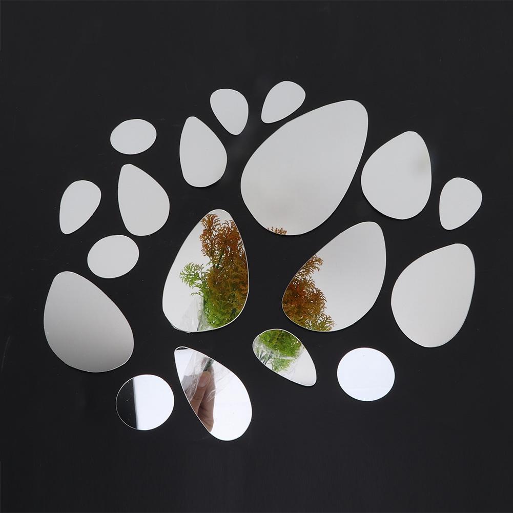 Decorative Oval Acrylic Mirror Wall Sticker Art Home DIY Frameless Backgrounds Decor Mirrors