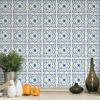 ROOMMATES Adhesive Earthenware Stickers MEDITERRANEAN CEMENT TILES 4 Plates of 25.5 X 25.5 Cm