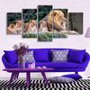 Wall Art Modular Poster Pictures Painting 5 Pcs Cute Little Lion HD Printed Modern Canvas Living Room Home Decoration No Frame