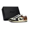 Air Jordan 1 Низкие Винтажные Баскетбольные Кроссовки с Устойчивой к Скольжению и Износу Подошвой Мужские Бежево-Черно-Красные HQ3437-101(Team80-S-BOX)
