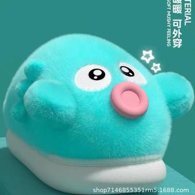 Хлопковые тапочки зимние мультяшные милые с меньшим сердцем наваленные утолщенные домашние нескользящие хлопковые тапочки