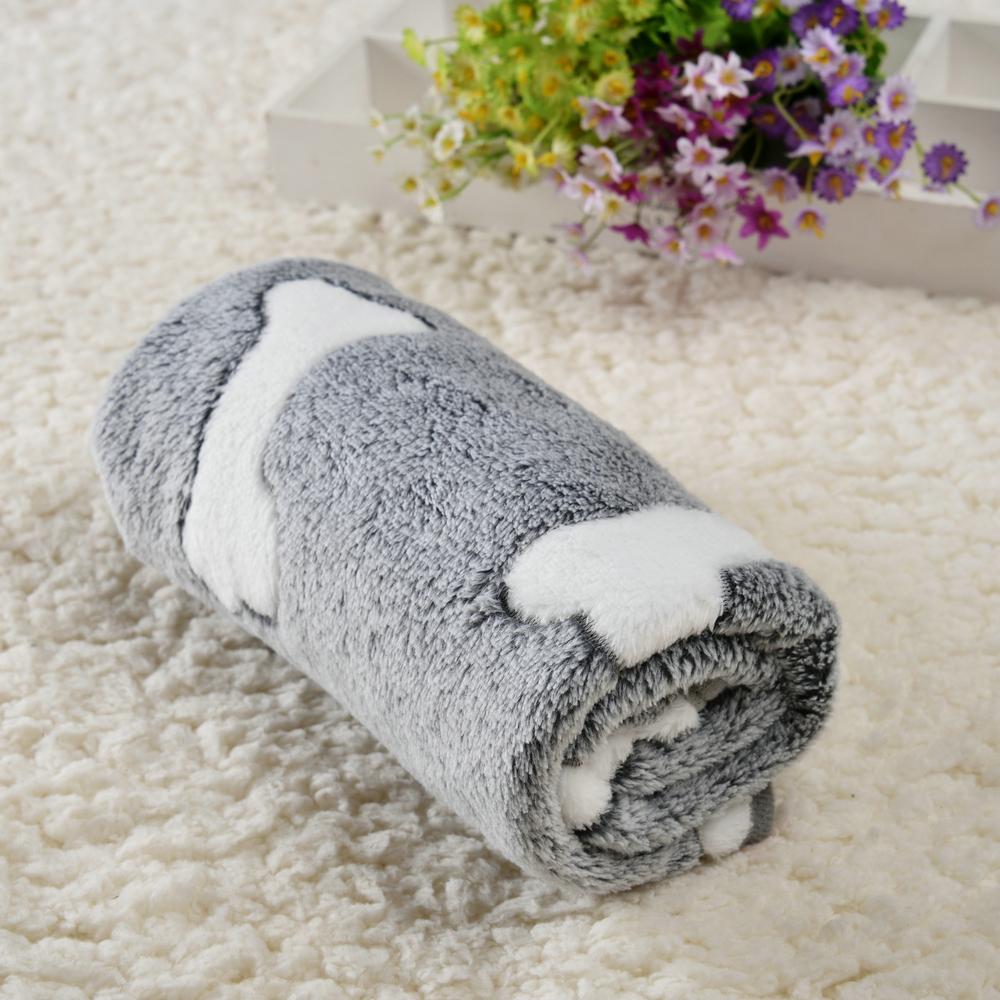 Soft Fluffy Pet Blanket Bone Print Bed Mat For Small Medium Dogs Cats Warm Cozy Kitten Mattress Chihuahua Pug Yorkshire Supplies