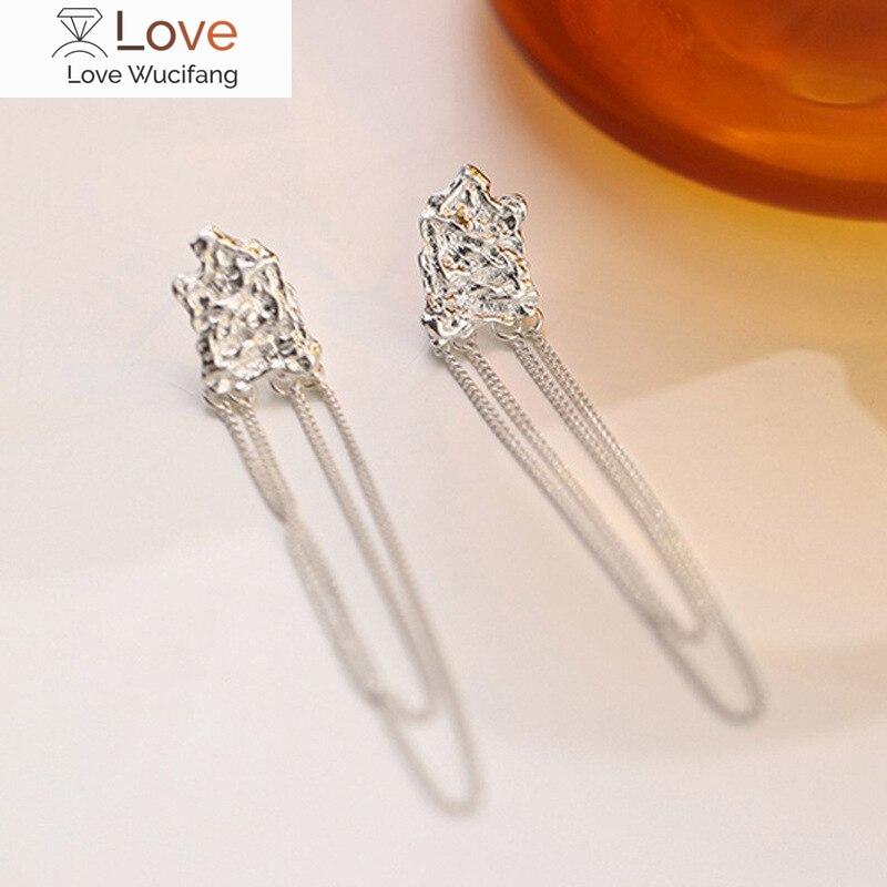 Серьги Redcheng из стерлингового серебра 925 пробы с необычной формой лавы для женщин, очаровательные, роскошные, простые, на годовщину, предотвращающие аллергию, ювелирные подарки