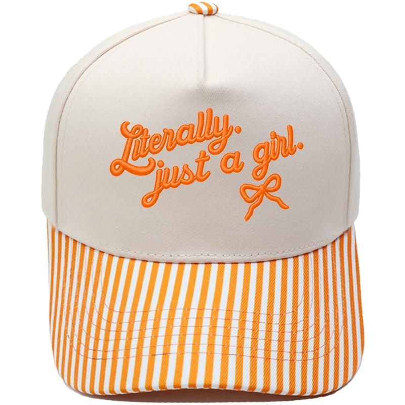 Just a girl bow three-dimensional embroidery truck driver hat color matching fun ladies visor
